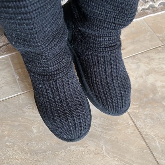 UGG Women's Black Knit Button Boots - Picture 14 of 17